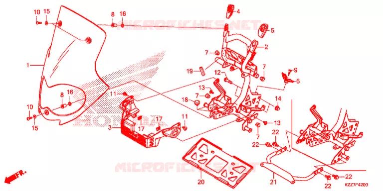 PARE-BRISE Honda MOTO 250 CRF 2020  CRF250RLK
