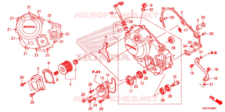 CARTER MOTEUR DROIT Honda MOTO 250 CRF 2019  CRF250RLK