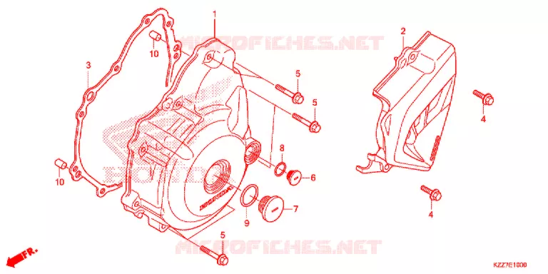 CARTER MOTEUR GAUCHE Honda MOTO 250 CRF 2021  CRF250RLK