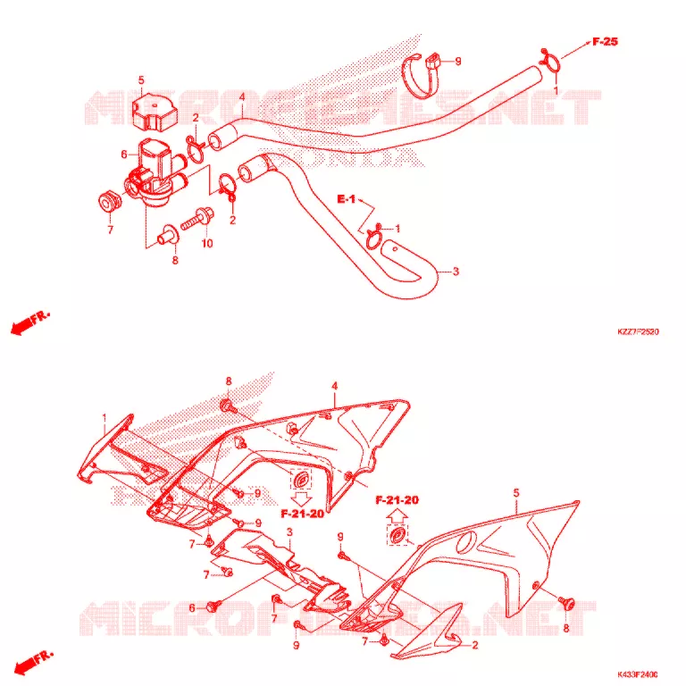 ELECTROVANNE D'INJECTION D'AIR Honda MOTO 250 CRF 2018  CRF250RLK