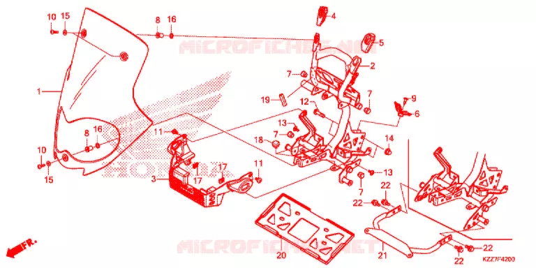 PARE-BRISE Honda MOTO 250 CRF 2021  CRF250RLK