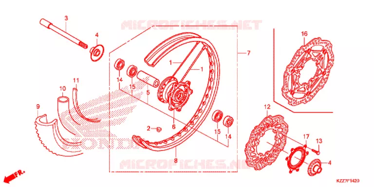 ROUE AVANT Honda MOTO 250 CRF 2020  CRF250RLK