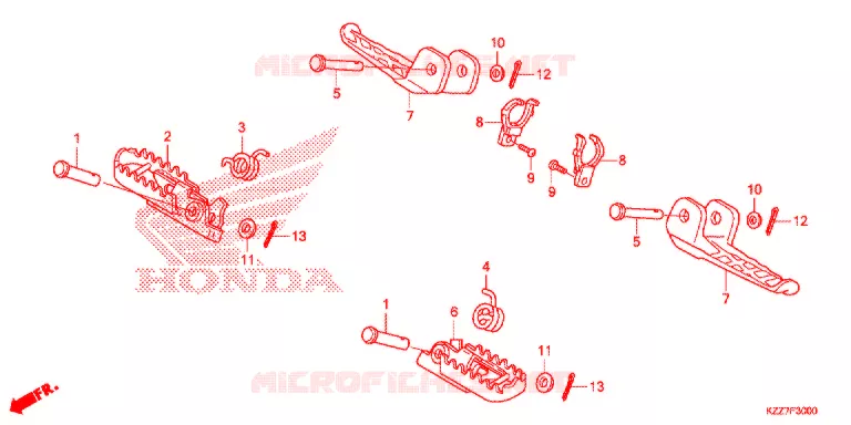 REPOSE PIED Honda MOTO 250 CRF 2018  CRF250RLK