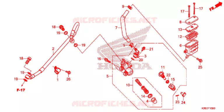 MAITRE CYLINDRE DE FREIN ARRIERE Honda MOTO 125 MSX 2020  MSX125AL