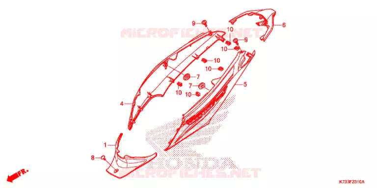 CARENAGE ARRIERE (AFS125MSF/CSF/KSFH) Honda MOTO 125 WAVE 2017  AFS125MSFH_TH