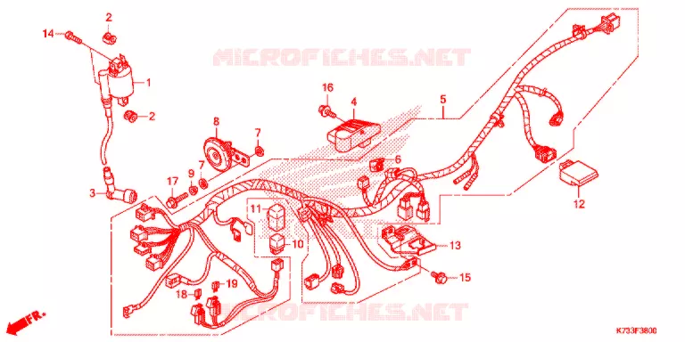 FAISCEAU DES FILS (AFS125MSF/CSF/KSFH) Honda MOTO 125 WAVE 2017  AFS125MSFH_TH