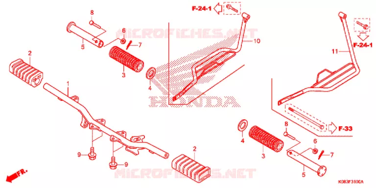 REPOSE PIED Honda MOTO 110 CG 2023  CG110SHK_LA