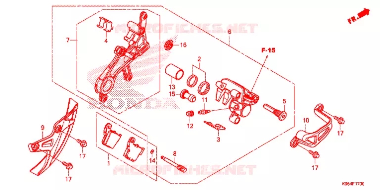ETRIER DE FREIN ARRIERE Honda MOTO 250 CRF 2020  CRF250RL