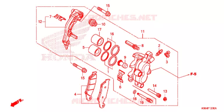 ETRIER DE FREIN AVANT Honda MOTO 250 CRF 2020  CRF250RL