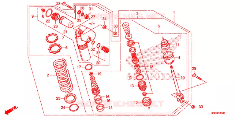 AMORTISSEUR ARRIERE Honda MOTO 250 CRF 2020  CRF250RL