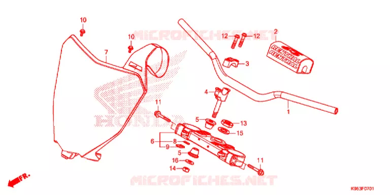 GUIDON - TE DE FOURCHE (CRF250RK,L/CRF250RXK,L) Honda MOTO 250 CRF 2021  CRF250RL