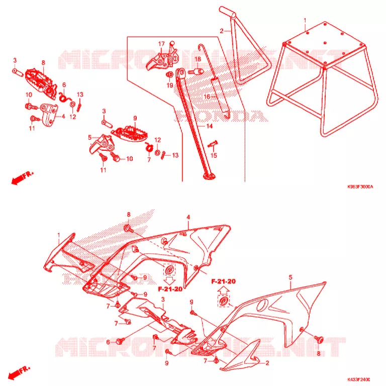 REPOSE PIED - BEQUILLE Honda MOTO 250 CRF 2021  CRF250RXL