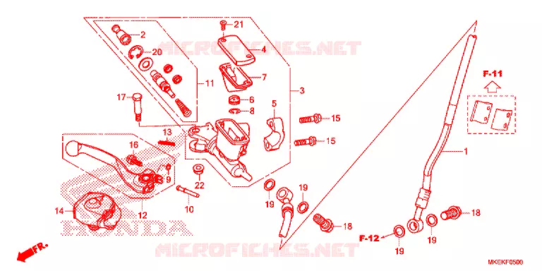 MAITRE CYLINDRE DE FREIN AVANT Honda MOTO 450 CRF 2020  CRF450RL