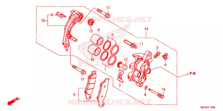 ETRIER DE FREIN AVANT Honda MOTO 450 CRF 2020  CRF450RL