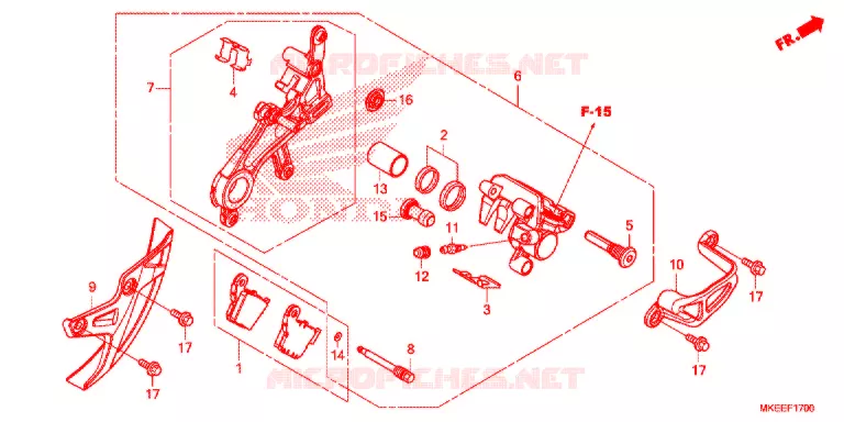 ETRIER DE FREIN ARRIERE Honda MOTO 450 CRF 2020  CRF450RL
