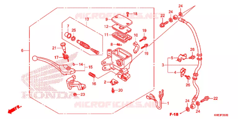 MAITRE CYLINDRE DE FREIN AVANT Honda SCOOTER 110 SPACY 2019  SCR1105WHK