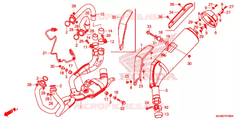 SILENCIEUX D'ECHAPPEMENT Honda MOTO 800 CROSSRUNNER 2018  VFR800XJ