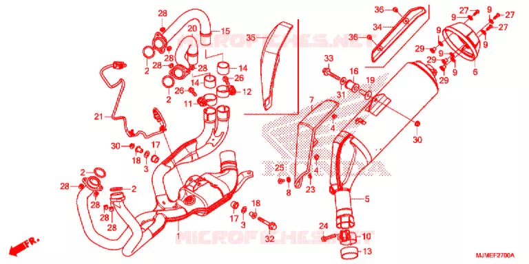 SILENCIEUX D'ECHAPPEMENT Honda MOTO 800 CROSSRUNNER 2019  VFR800XK