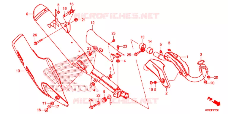 SILENCIEUX D'ECHAPPEMENT Honda MOTO 190 XR 2019  XR190CTK