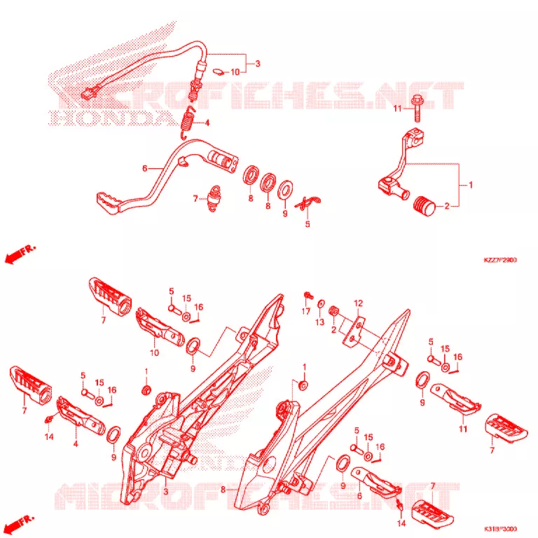 PEDALE Honda MOTO 250 CRF 2019  CRF250RLAK