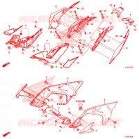 COUVERCLES LATERAUX   ARRIERES pour Honda CBR 300 ABS de 2019