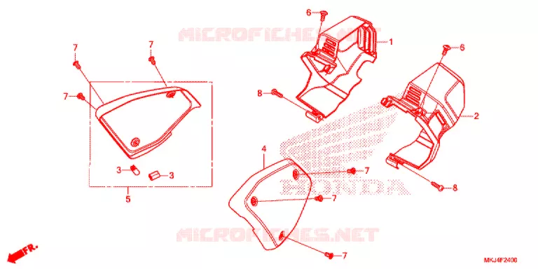 COUVERCLE LATERAL Honda MOTO 1000 CB 2019  CB1000RAK