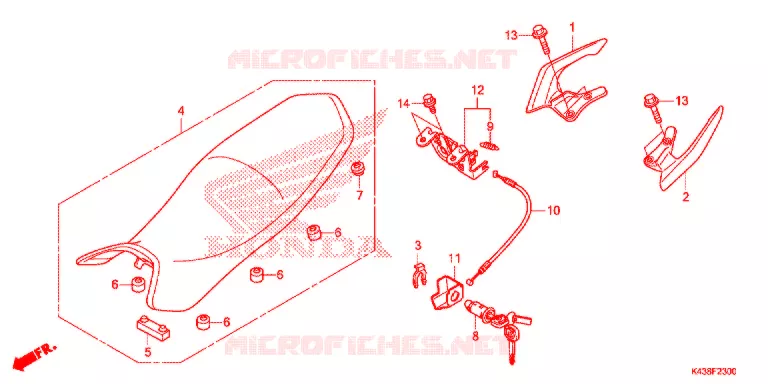 SELLE - POIGNEE ARRIERE Honda MOTO 160 HORNET 2017  CBF160MG