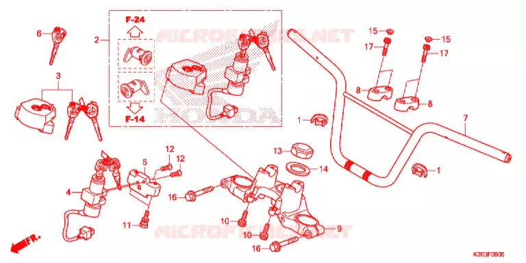 GUIDON - TE DE FOURCHE Honda SCOOTER 110 ZOOMER 2016  ACG110CBTG
