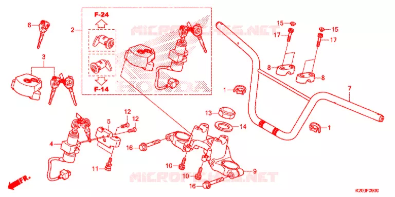 GUIDON - TE DE FOURCHE Honda SCOOTER 110 ZOOMER 2016  ACG110CBTG