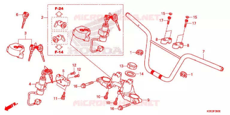 GUIDON - TE DE FOURCHE Honda SCOOTER 110 ZOOMER 2016  ACG110CBTG