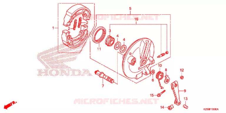 FLASQUE - MACHOIRES DE FREIN AVANT Honda MOTO 110 CD 2016  CB110C2MG