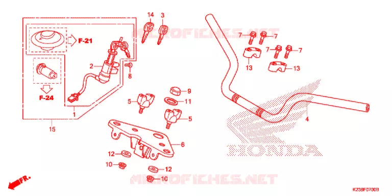 GUIDON - TE DE FOURCHE Honda MOTO 110 CD 2016  CB110C2MG