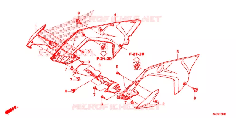COUVERCLES LATERAUX Honda MOTO 160 CBF 2017  CBF160MH