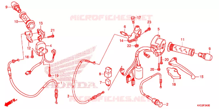 LEVIER DE GUIDON - CABLE - COMMODO Honda MOTO 160 CBF 2024  CBF160MH