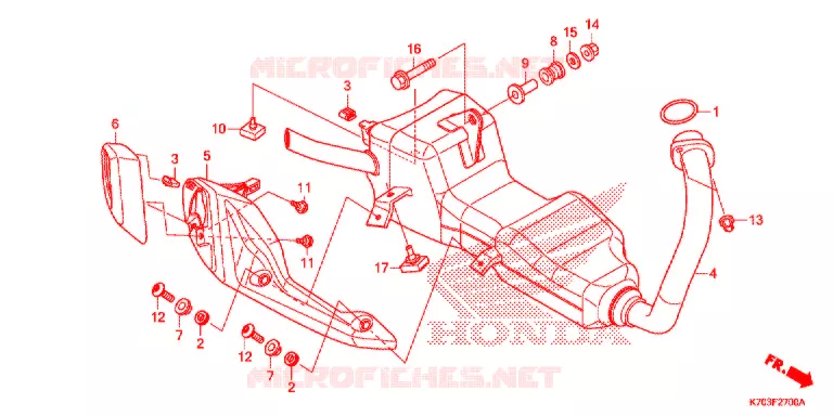 SILENCIEUX D'ECHAPPEMENT Honda MOTO 190 CB 2019  CBF190WHG