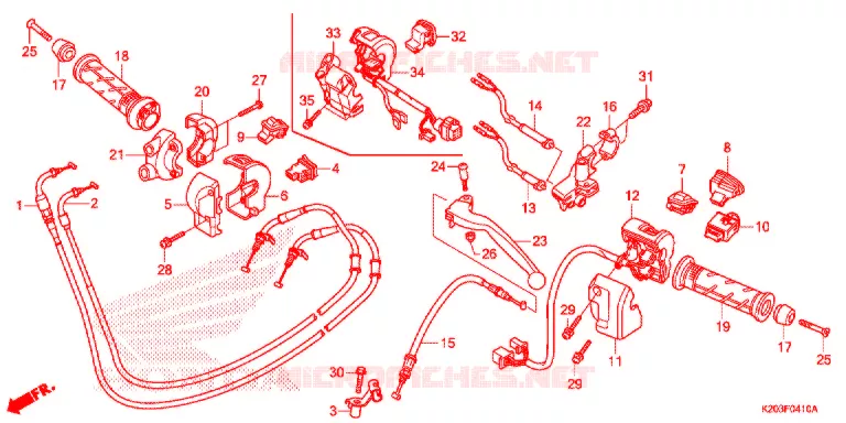 LEVIER DE GUIDON - CABLE - COMMODO Honda SCOOTER 110 ZOOMER 2019  ACG110CBTJ