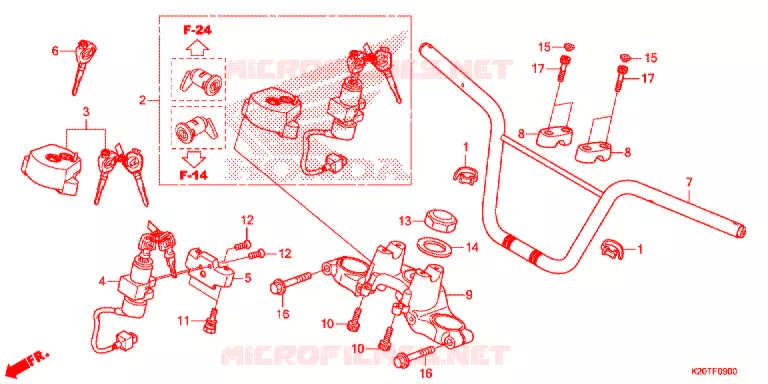GUIDON - TE DE FOURCHE Honda SCOOTER 110 ZOOMER 2018  ACG110CBTJ