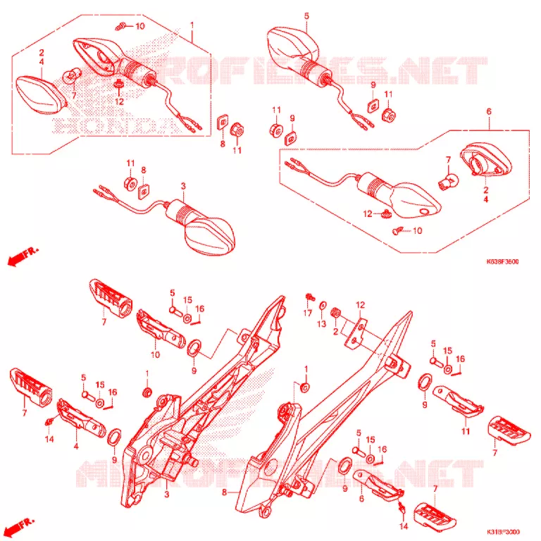 CLIGNOTANT Honda MOTO 110 CD 2017  CB110C2H