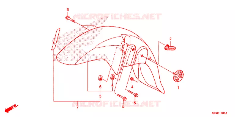 GARDE BOUE AVANT Honda MOTO 110 CD 2017  CB110C2H
