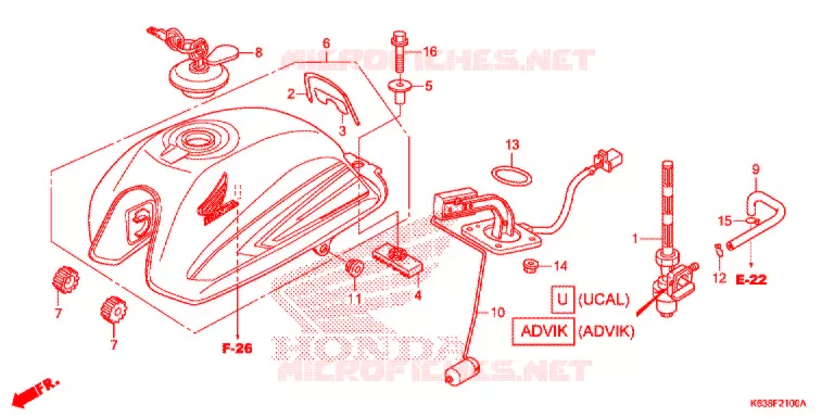 RESERVOIR A CARBURANT Honda MOTO 110 CD 2017  CB110C2H