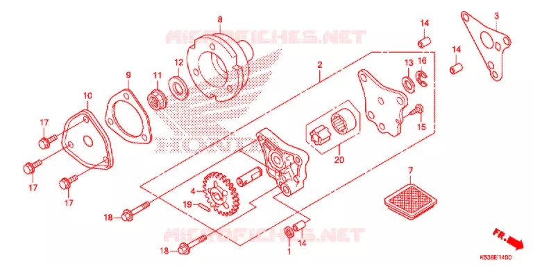 POMPE A HUILE Honda MOTO 110 CD 2017  CB110C2MH