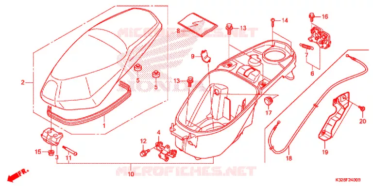 SELLE - COFFRE Honda SCOOTER 110 ACTIVA 2017  SCV110HF