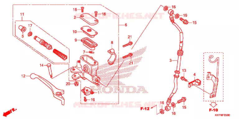 MAITRE CYLINDRE DE FREIN AVANT Honda MOTO 125 DASH 2019  AFP125CSFK