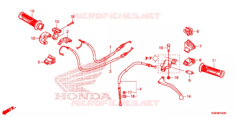 LEVIER DE GUIDON - CABLE - COMMODO Honda MOTO 150 RS 2019  FS150FK