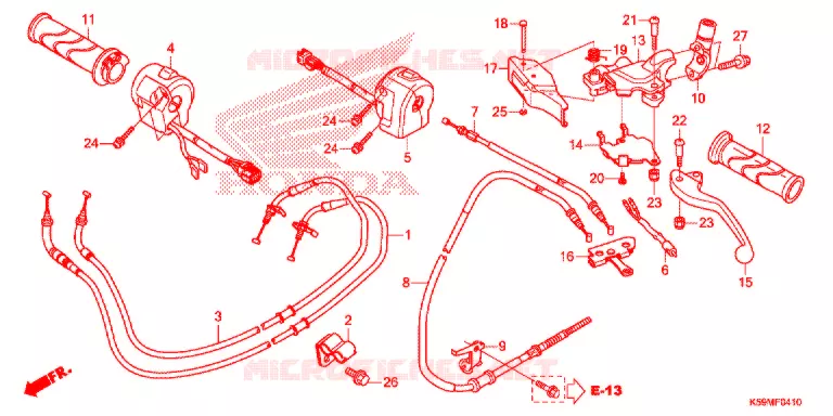 LEVIER DE GUIDON - CABLE - COMMODO Honda SCOOTER 150 VARIO 2020  ACB150CBTK