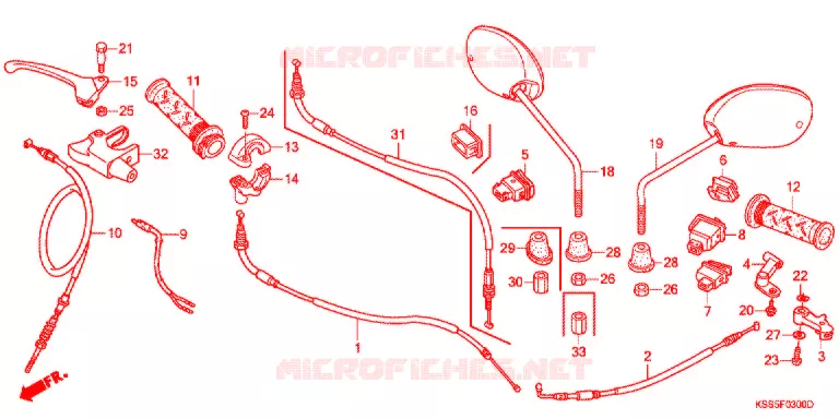 LEVIER DE GUIDON - CABLE - COMMODO Honda MOTO 125 BIZ 2008  BC125M8
