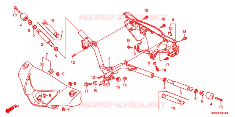 GUIDON - CARENAGE (2) Honda MOTO 125 BIZ 2009  BC125M9