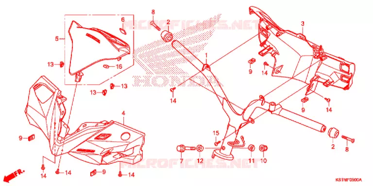 GUIDON - CARENAGE Honda SCOOTER 110 BEAT 2019  ACH110CBFK