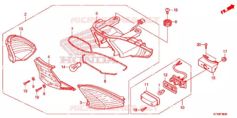 FEU ARRIERE Honda MOTO 110 WAVE 2018  AFS110MCSJ_S