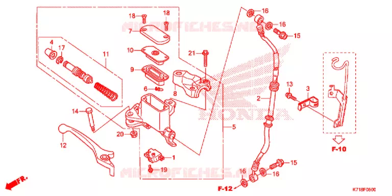 MAITRE CYLINDRE DE FREIN AVANT Honda MOTO 110 WAVE 2019  AFS110MCSK